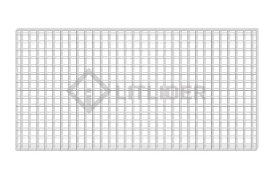 Прессованный решетчатый настил 500x1000 мм, ячейка 33x33 мм, несущая полоса 30x2 мм